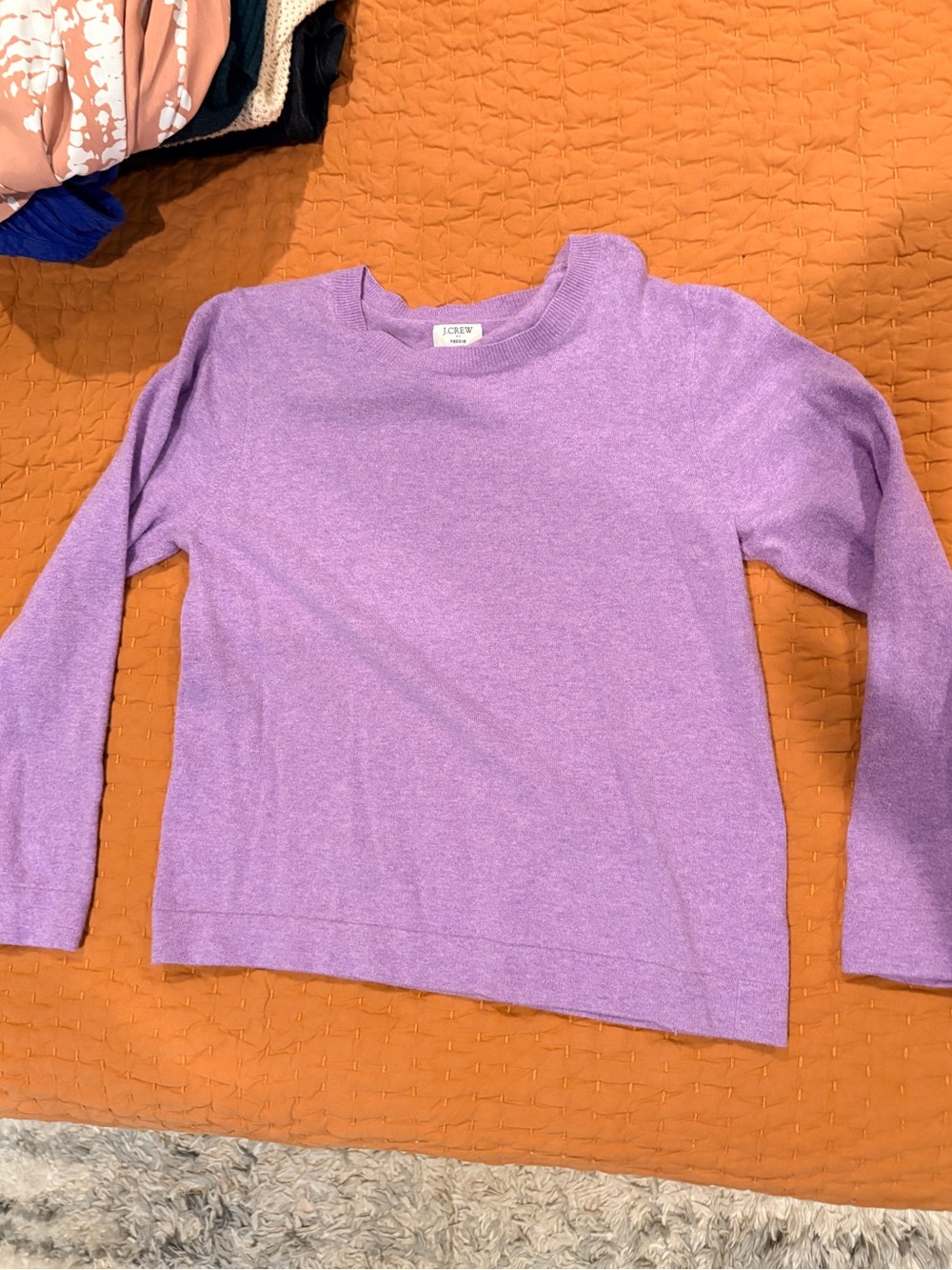 J. Crew Factory Lavender Teddie Crewneck Sweater